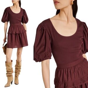 Ulla Johnson Tilda Puff Sleeve Organic Cotton Mini Dress